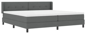 vidaXL Κρεβάτι box spring με στρώμα με στρώμα Σκούρο γκρι 200 x 200 cm