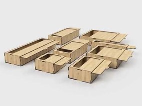 Intra SLIDE plywood Ξύλινο Κουτί με Συρόμενο Καπάκι  53x53x12 cm Box32-01959