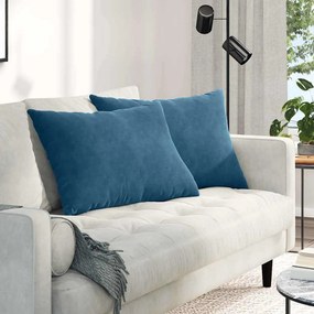 vidaXL Μαξιλάρι Καναπέ 2 τμχ. Βελούδο Μπλε 70 x 50 cm