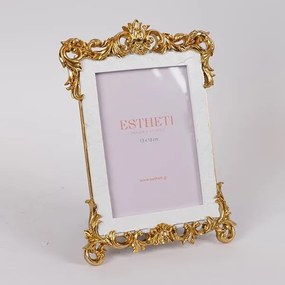 Κορνίζα Polyresin Λευκή-Χρυσή 13x18εκ. ESTHETI 756-12201
