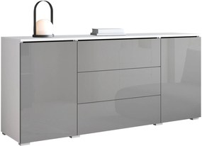 Μπουφές Vera-Λευκό-Γκρι Γυαλιστερό