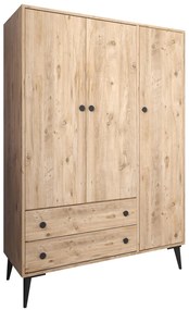 Ντουλάπα Τρίφυλλη ArteLibre AMARI Δρυς Μοριοσανίδα 123.5x48x180cm-14870040