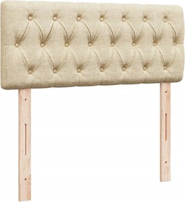 vidaXL Κρεβάτι Boxspring με Στρώμα Κρεμ 120x190 εκ. Υφασμάτινο