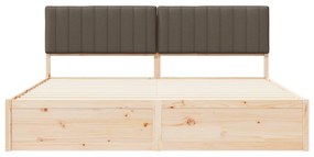 vidaXL Σκελετός Κρεβατιού με Επενδεδυμένο Κεφαλάρι Taupe 200 x 200 cm