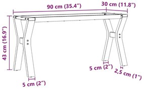 Πόδια Τραπεζιού Σαλονιού σε Σχήμα «Y» 90x30x43 εκ. Χυτοσίδηρος - Μαύρο