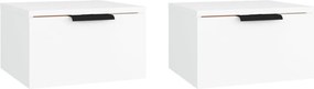 vidaXL Κομοδίνα Επιτοίχια 2 τεμ. Λευκά 34 x 30 x 20 εκ.