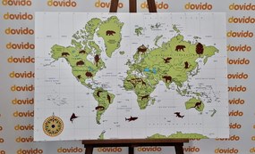 Εικόνα χάρτη με ζώα - 60x40