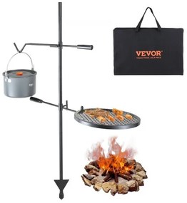 VEVOR Swivel Campfire Grill Heavy Duty Steel Open Fire Cooking Grate Adjustable
