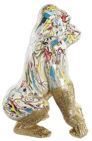 Διακοσμητική Φιγούρα DKD Home Decor 28,5 x 26,5 x 41 cm Χρυσό Πολύχρωμο Γορίλας