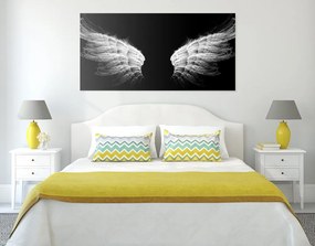 Εικόνα με ασπρόμαυρα φτερά αγγέλου