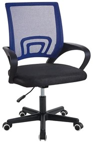 Καρέκλα γραφείου εργασίας Berto I pakoworld ύφασμα mesh μπλε-μαύρο 56x47x85-95εκ Model: 274-000003
