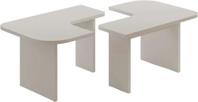 Σετ Τραπεζιών Σαλονιού Λευκό ETRERA 90x45x35