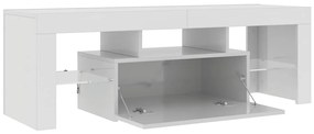 vidaXL Έπιπλο Τηλεόρασης με LED Γυαλιστερό Λευκό 120 x 35 x 40 εκ.