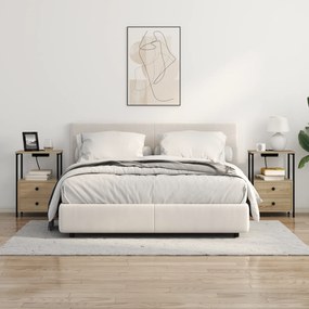 vidaXL Κομοδίνο με Σταθμό Φόρτισης Sonoma Δρυς Επεξεργασμένο ξύλο