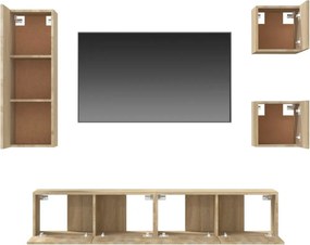 vidaXL Σετ Επίπλων Τηλεόρασης 5 Τεμαχίων Sonoma Δρυς Επεξ. Ξύλο
