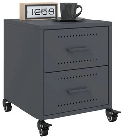 vidaXL Κομοδίνα 2 τεμ. Ανθρακί 36x39x43,5 εκ. από Χάλυβα