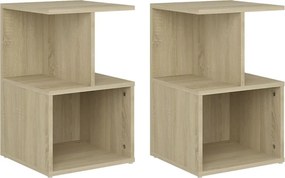 vidaXL Κομοδίνα 2 τεμ. Sonoma Δρυς 35 x 35 x 55 εκ. από Επεξ. Ξύλο