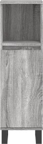 vidaXL Ντουλάπι Μπάνιου Γκρι Sonoma 30x30x100 εκ. Επεξεργασμένο Ξύλο