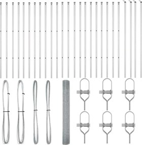 vidaXL Στύλος Περιφράξεων Ασημί 50 x 1,4 μ. (16 x 16 χλστ πλέγμα)
