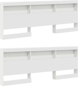 vidaXL Κεφαλάρι Αποθήκης με ράφι Λευκό 180 cm Επεξεργασμένο ξύλο