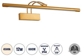 Απλίκα Καθρέπτη Μπάνιου-Πίνακα LED 12W 1400 lm LAURA Globostar-60427-Χάλκινο 60427
