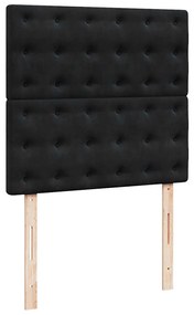 vidaXL Κρεβάτι Boxspring με Στρώμα Μαύρο 90x200 εκ. Βελούδινο