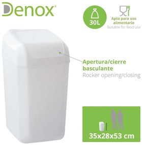 Κάδος Απορριμμάτων Denox Λευκό 30 L