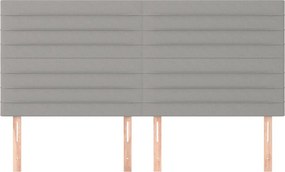 vidaXL Κεφαλάρι Ανοιχτό Γκρι 180x5x118/128 εκ. Ύφασμα