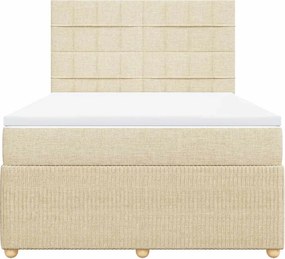 vidaXL Κρεβάτι Boxspring με Στρώμα Κρεμ 160x200 εκ. Υφασμάτινο