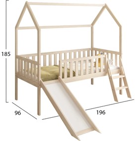 ΠΑΙΔΙΚΟ ΚΡΕΒΑΤΙ τ.MONTESSORI ΜΕ ΤΣΟΥΛΗΘΡΑ PHYLLIS HM701.01 ΞΥΛΟ ΠΕΥΚΟΥ ΦΥΣΙΚΟ ΓΙΑ 90x190εκ