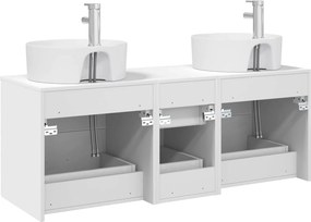 vidaXL Σετ Επίπλων Μπάνιου 3 τμχ. Λευκό 129 x 44,5 x 80 εκ.
