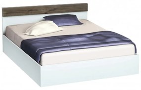 Κρεβάτι ξύλινο διπλό AVA Λευκό/Καρύδι, 160/200, 204/68/164 εκ., Genomax