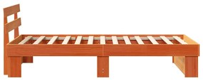 vidaXL Σκελετός Κρεβατιού Κερωτό καφέ 90 x 190 cm Στερεά ξυλεία πεύκου
