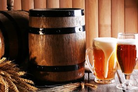 Εικόνα μπύρα με βαρέλι μπύρας - 90x60