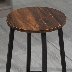 HOMCOM Σετ από 2 σκαμπό μπαρ σε βιομηχανικό στυλ, ατσάλινο πλαίσιο, υποπόδιο, 42 x 42 x 65 cm