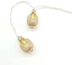 LED λαμπάκια σε σειρά Metal pineapple-Xruso-Σταθερό (10) τεμάχια