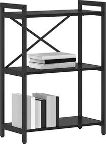 vidaXL Ράφι Βιβλίων Μαύρη Οξυά 60 x 30 x 85 cm Επεξεργασμένο ξύλο