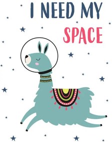 Εικονογράφηση card of llama and space, vector illustration, MaksimYremenko