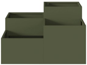 vidaXL Γλάστρα Κήπου 80x80x48 εκ. Ελαιόχρωμο Ατσάλι