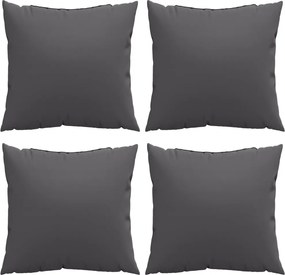 vidaXL Μαξιλάρια Καναπέ 4 τεμ. Ανθρακί 50x50 εκ. Υφασμάτινα