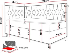 Καναπές κρεβάτι Junior Filip III-Gkri-Μήκος: 90 εκ.-Deksia