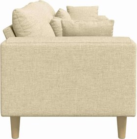 vidaXL Καναπές Κρεμ 250 x 77 x 76 εκ. ύφασμα