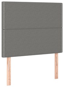 vidaXL Κρεβάτι Boxspring με Στρώμα &amp; LED Σκ.Γκρι 120x200 εκ Υφασμάτινο