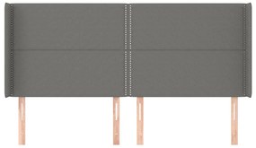 vidaXL Κεφαλάρι με Πτερύγια Σκούρο Γκρι 183x16x118/128 εκ. Υφασμάτινο