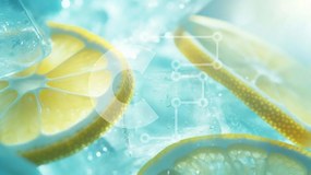 Σετ των 2 Intra Συλλεκτικό Ξύλινο Παζλ Plywood 4mm - Κοντινό πλάνο φέτες λεμονιού και παγάκια Σε Ξύλινο Κουτί - Διαστάσεις: 10x10 cm – 25 κομμάτια