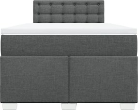 vidaXL Κρεβάτι Boxspring με Στρώμα Σκούρο Γκρι 120x190 εκ Υφασμάτινο