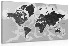 Εικόνα σύγχρονο ασπρόμαυρο χάρτη - 60x40