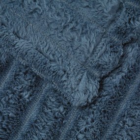 vidaXL Κουβέρτα Σκούρο μπλε 240 x 220 cm Μαλλί