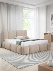 Επενδυμένο Κρεβάτι Bianco-Μπεζ-120 x 200