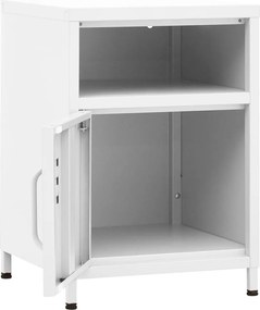 vidaXL Κομοδίνο Λευκό 35 x 35 x 51 εκ. από Ατσάλι